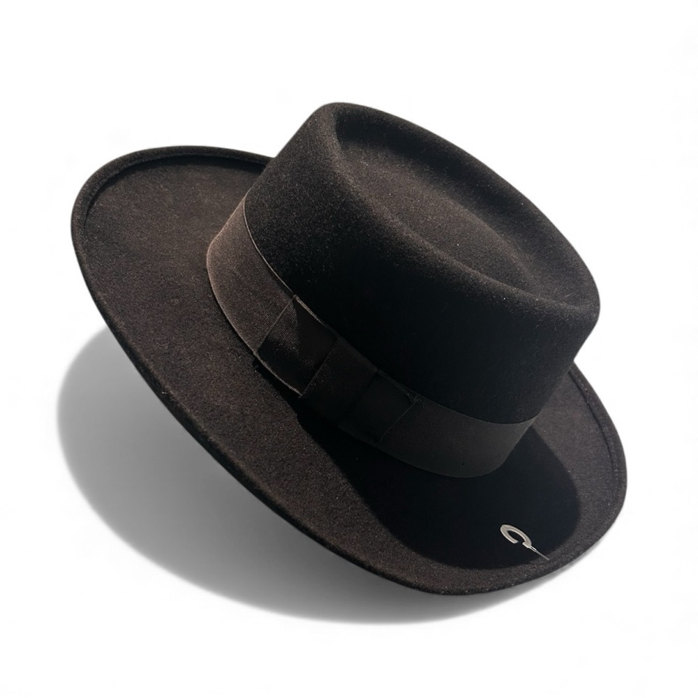SOLD Pacific 100% Wool Gamblers Hat Men’s Small Black Crushable Wool Felt